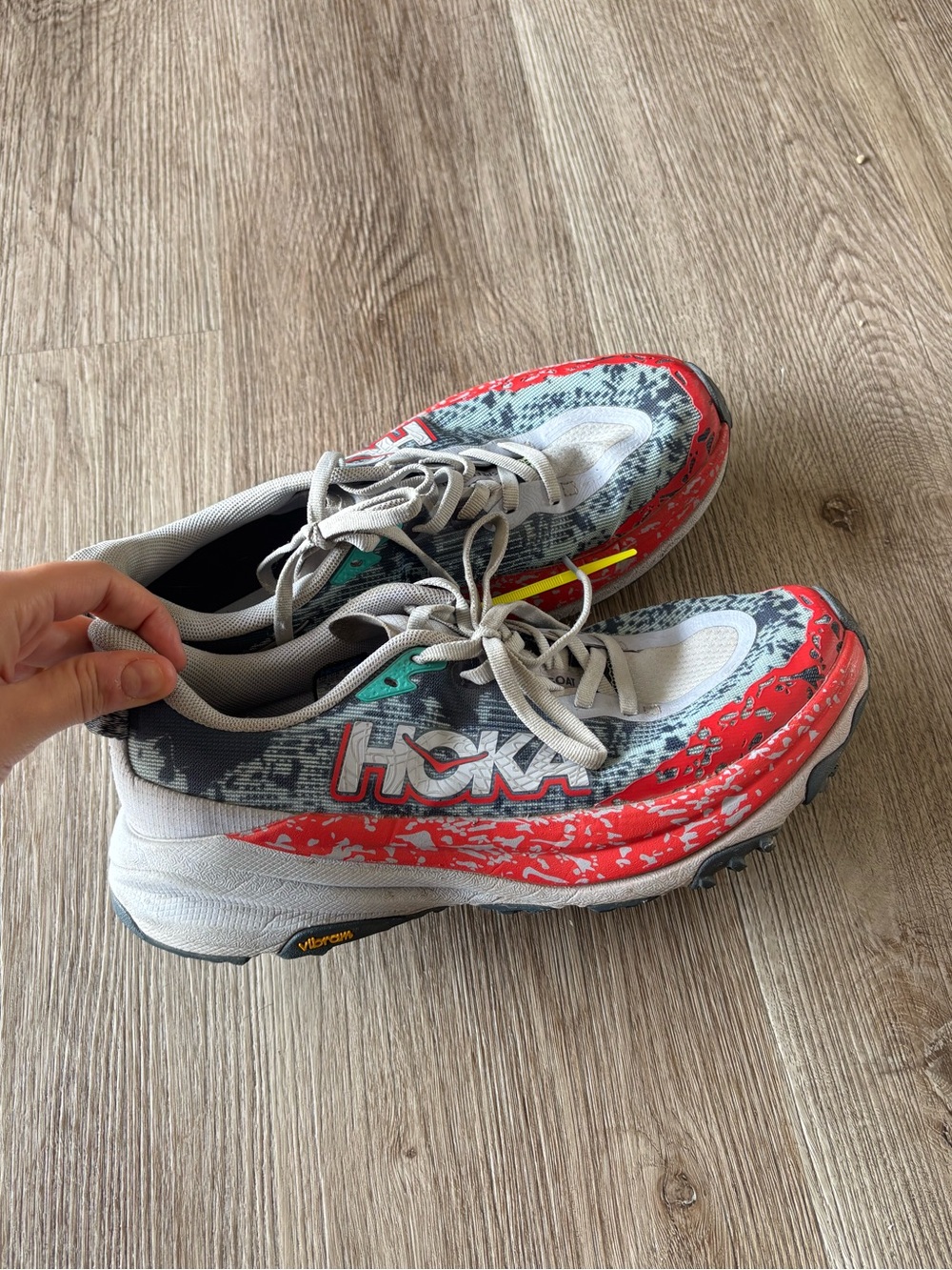 HOKA women's speedgoat 6 trail running shoe in gull/stormy skies - Picture 3 of 9